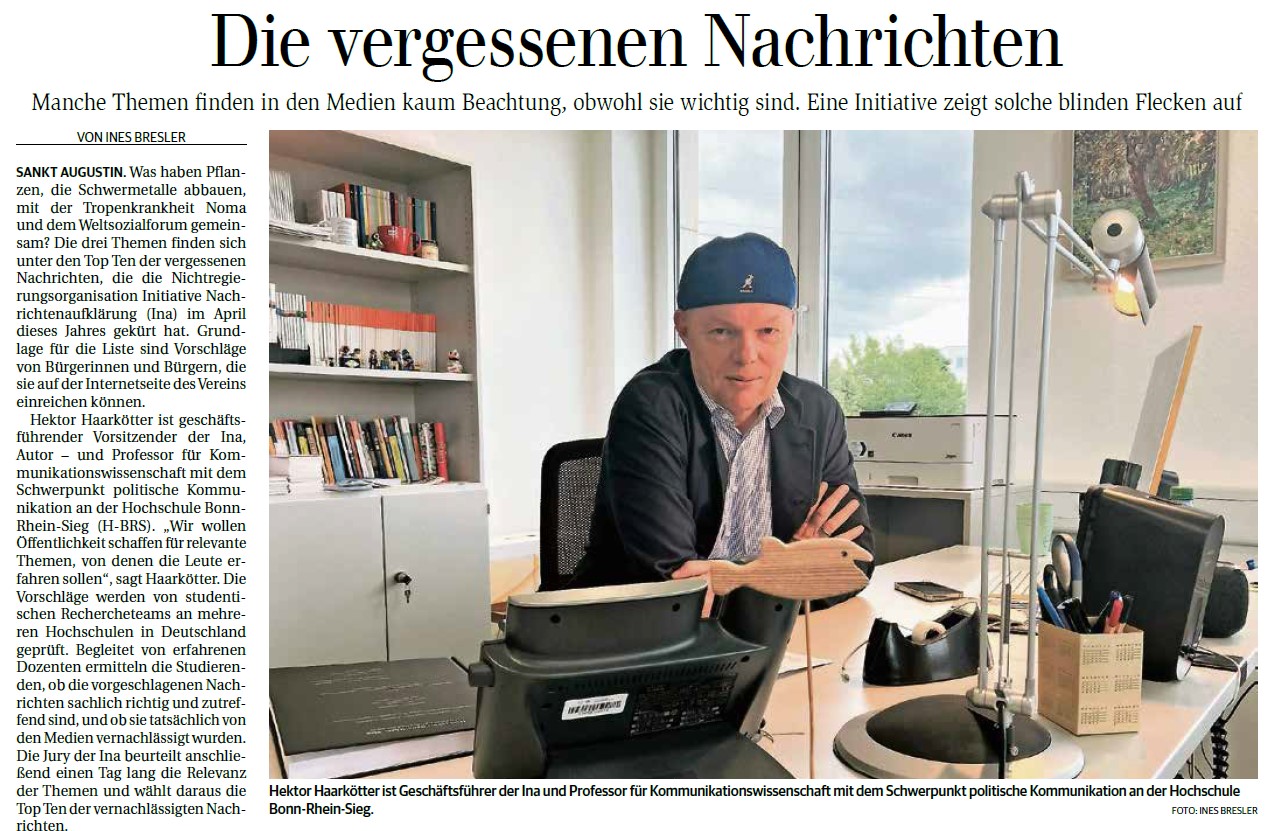 Bonner General-Anzeiger über vergessene Nachrichten